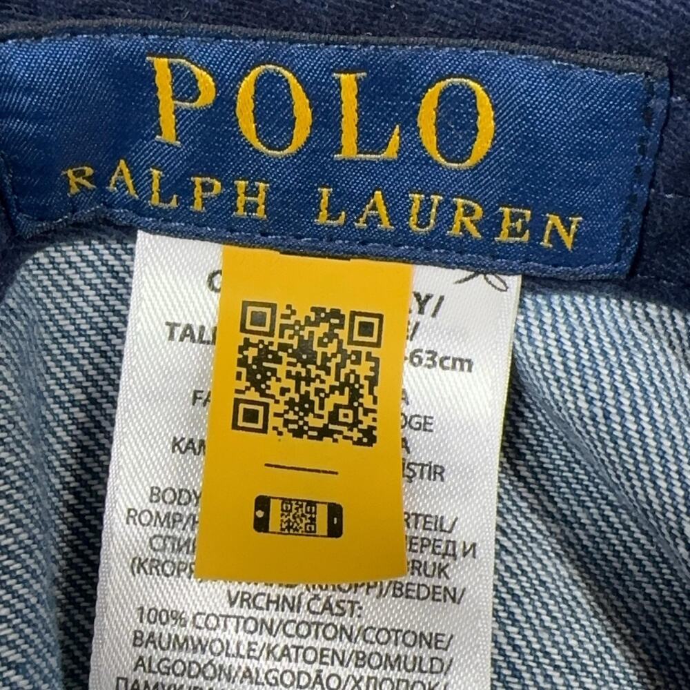 PRL Polo Bear Denim Hat Mens OS Blue Leather Strap Cap NEW Polo Ralph Lauren - Picture 11 of 15